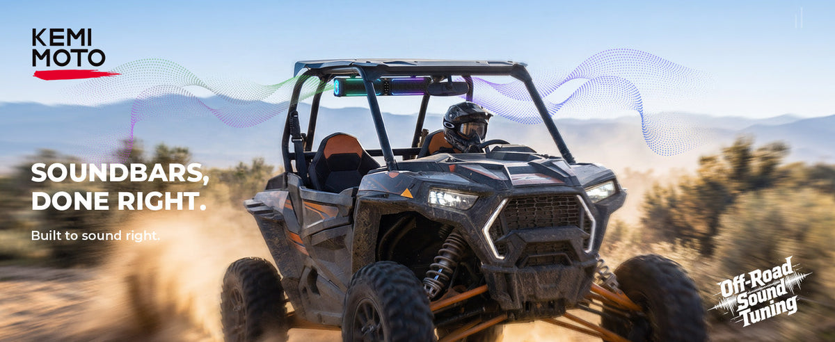 Midnight 70 Gen2 Metal Soundbar For Can am Polaris 680W Max Power, IP66 Waterproof & Dual Passive Radiators — manufacturer image 1