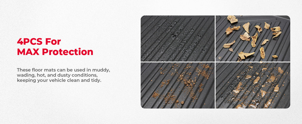 4PCS TPE Floor Mats Anti-Slip for Can-Am Defender Max HD7|8|9|10 — manufacturer image 2