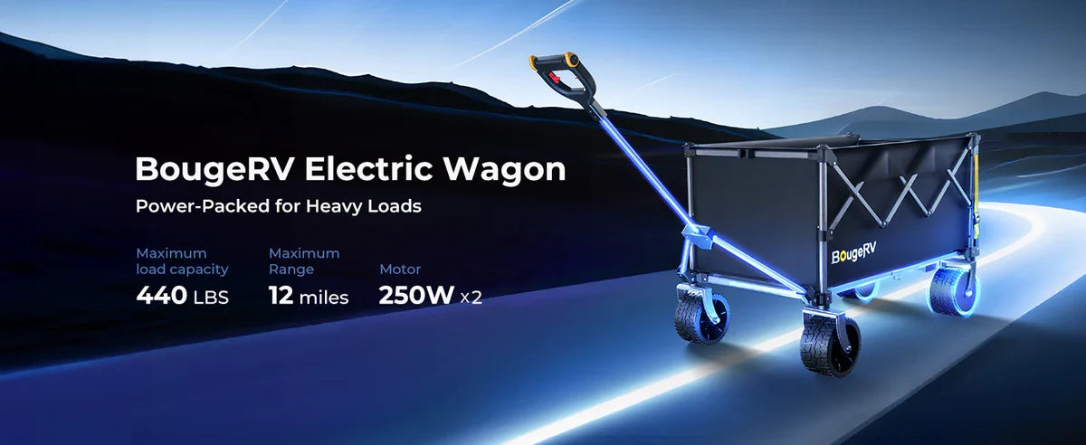 BougeRV Electric Foldable Utility Camping Wagon with Power Bank — manufacturer image 1