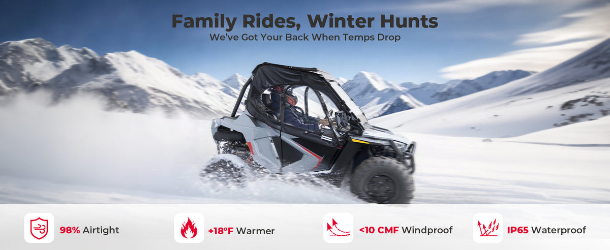KEMIMOTO UTV Cab Enclosure Upper Doors for 2022-2025 Polaris RZR 200 — manufacturer image 1