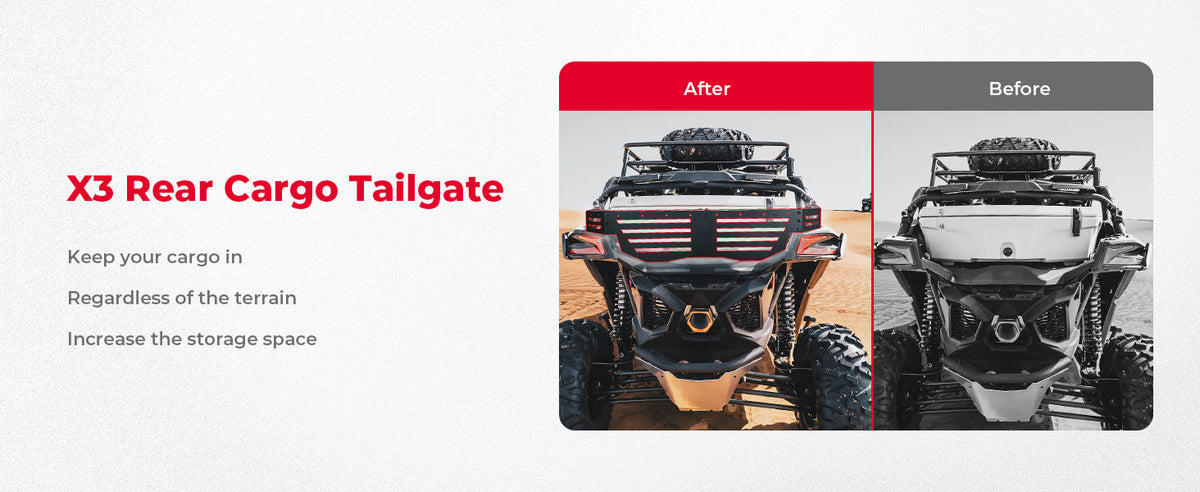 LinQ Pivoting Rack & Rear Cargo Tailgate for Maverick X3/MAX — manufacturer image 3