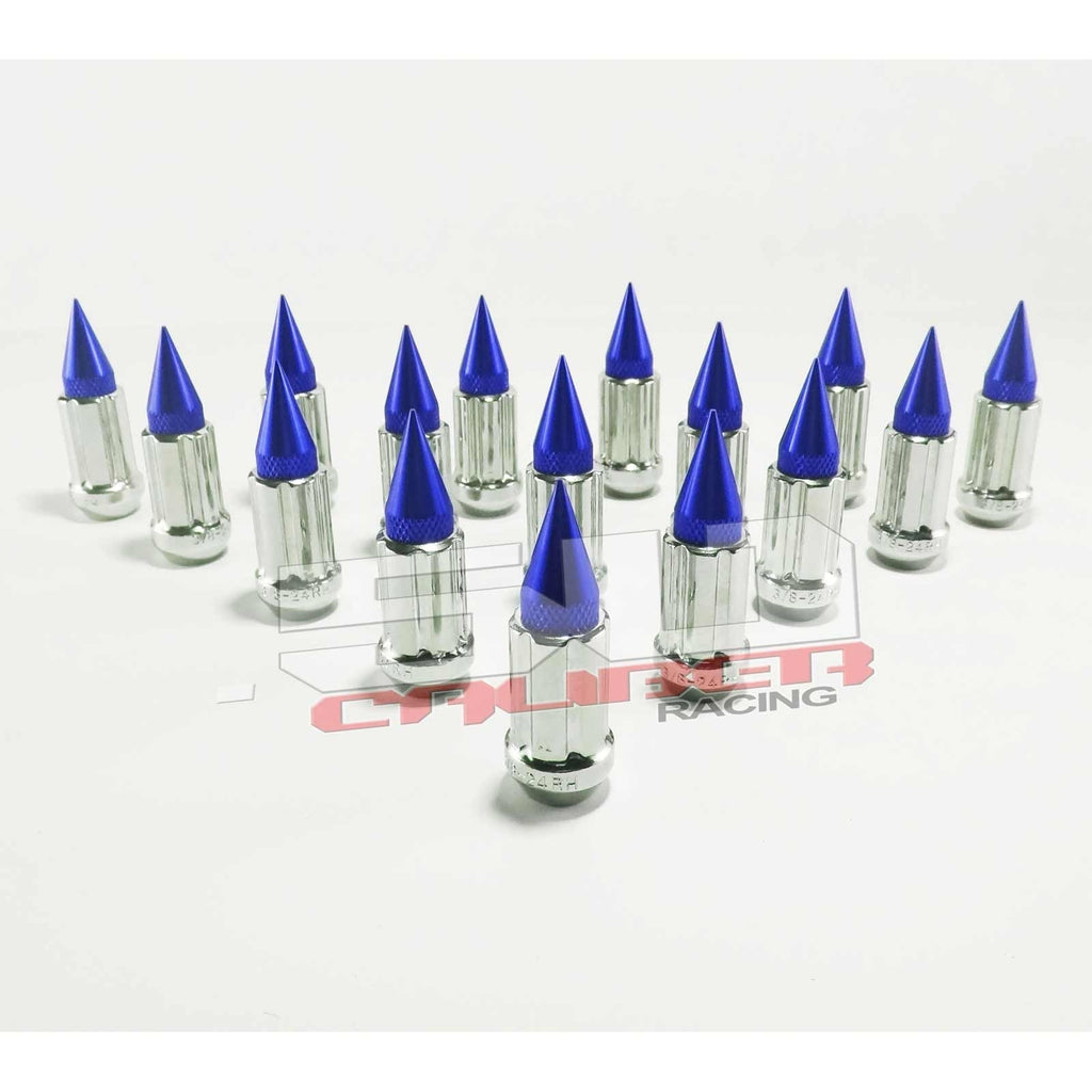 12 x 1.5 mm Chrome Spiked Lug Nuts Anodized - 16 Pack