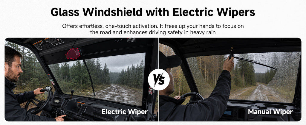 7mm Laminated Glass Windshield with Electric Wiper for Can-Am Defender & Defender MAX — manufacturer image 2