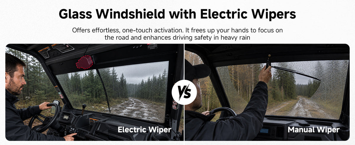 7mm Laminated Glass Windshield with Electric Wiper for Can-Am Defender & Defender MAX — manufacturer image 2