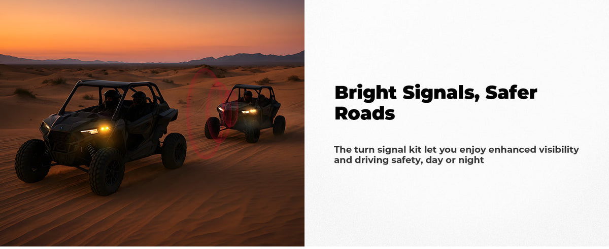 KEMIMOTO UTV Turn Signal Kit for 2018+ Ranger XP 1000/Crew/2014-2024 RZR XP 1000 — manufacturer image 2