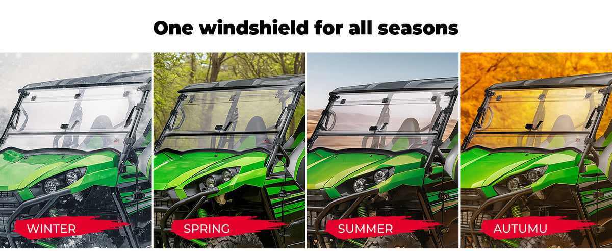 3-in-1 Flip Windshield For Kawasaki Teryx — manufacturer image 5