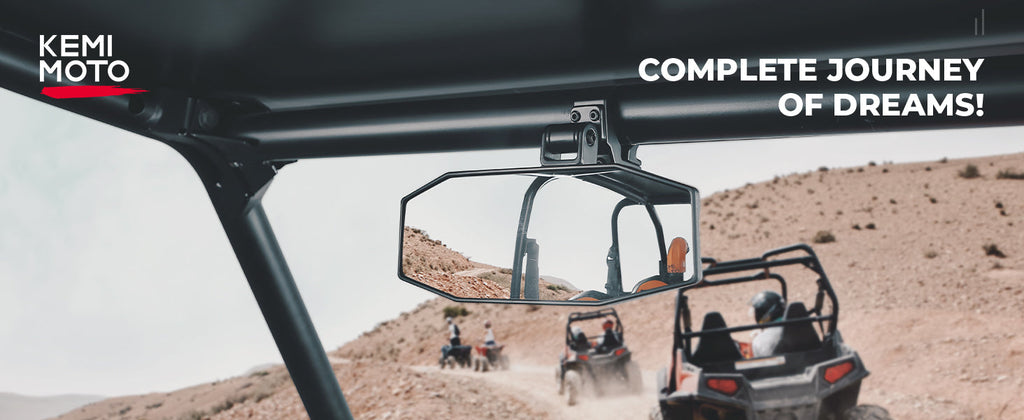 UTV Center Mirrors for 1.5"-2" Roll Cage Bar — manufacturer image 1