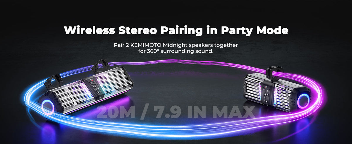 KEMIMOTO Midnight SL60 Gen1.5 Metal 26" RGB UTV Sound Bar for Can-am Golf Cart Marine 1"-2" Roll Bar — manufacturer image 4