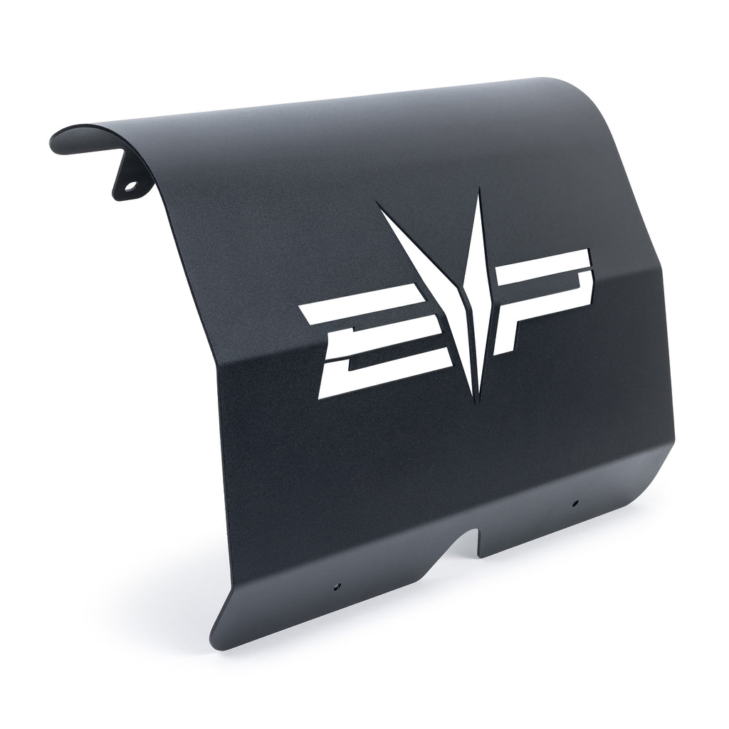 EVP black powder-coated heat shield with cutout logo for Ranger XP 1000