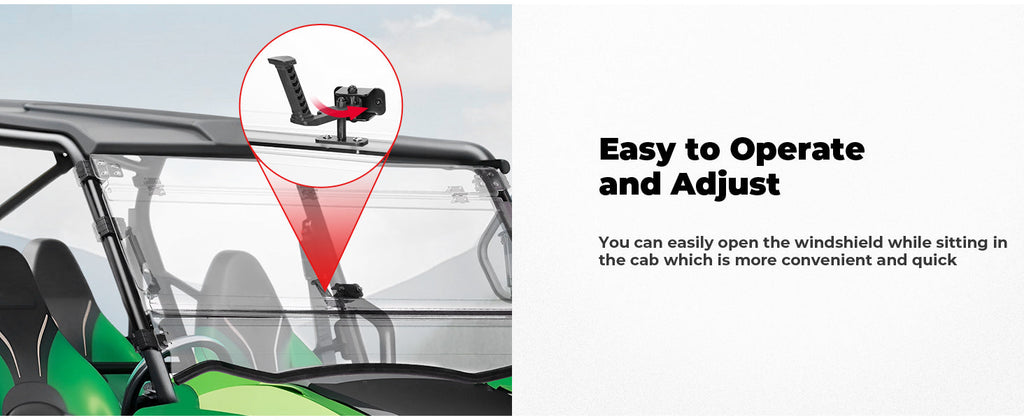 3-in-1 Flip Windshield For Kawasaki Teryx — manufacturer image 3