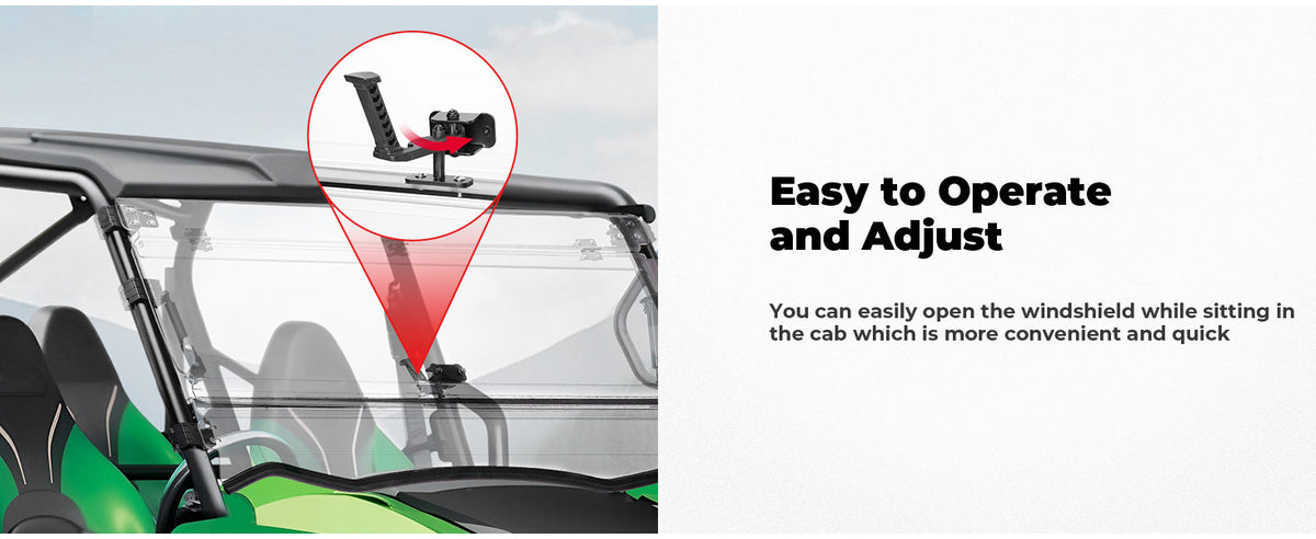 3-in-1 Flip Windshield For Kawasaki Teryx — manufacturer image 3