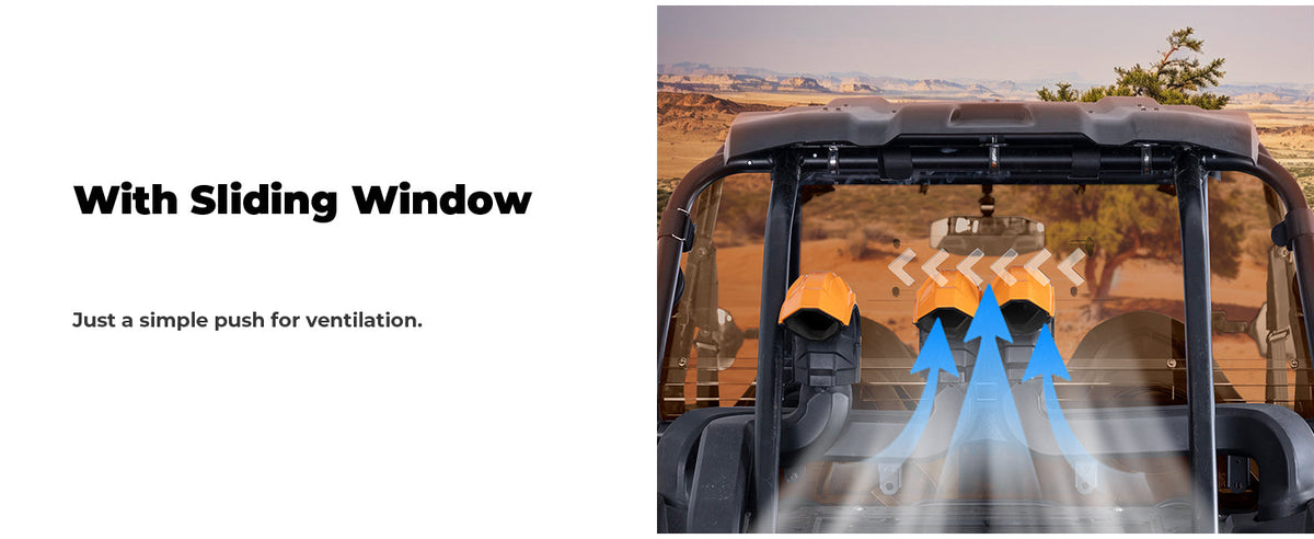 Tinted Rear Windshield with Vented Window for Polaris RZR XP 1000 & XP4 1000 (2014–2023) — manufacturer image 3