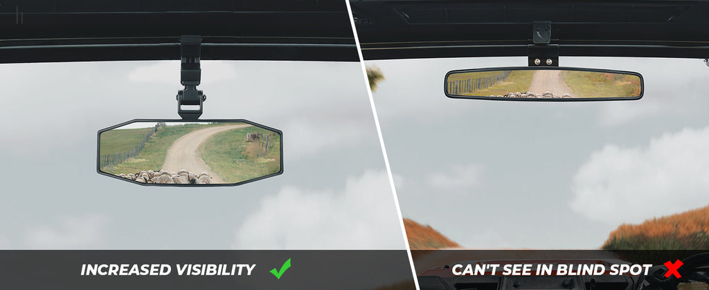 UTV Center Mirrors for 1.5"-2" Roll Cage Bar — manufacturer image 3