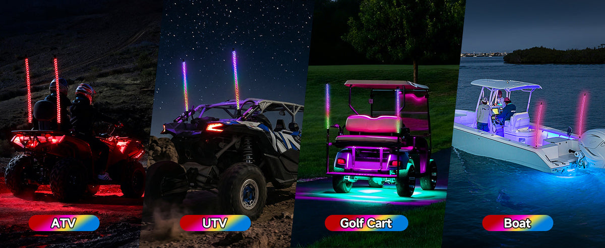 UTV/ATV Universal 3FT RGB Spiral LED Whip Lights (2PCS) — manufacturer image 4