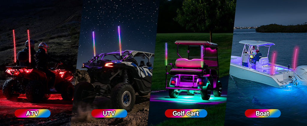 UTV/ATV Universal 3FT RGB Spiral LED Whip Lights (2PCS) — manufacturer image 4