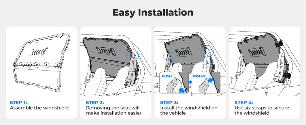 Tinted Rear Windshield with Vented Window for Polaris RZR XP 1000 & XP4 1000 (2014–2023) — manufacturer image 4