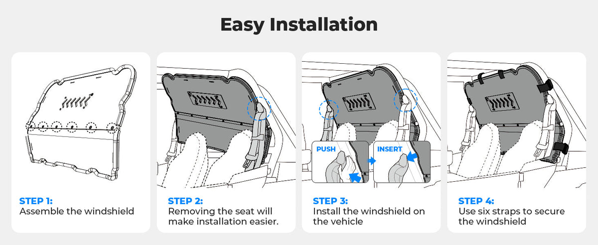 Tinted Rear Windshield with Vented Window for Polaris RZR XP 1000 & XP4 1000 (2014–2023) — manufacturer image 4