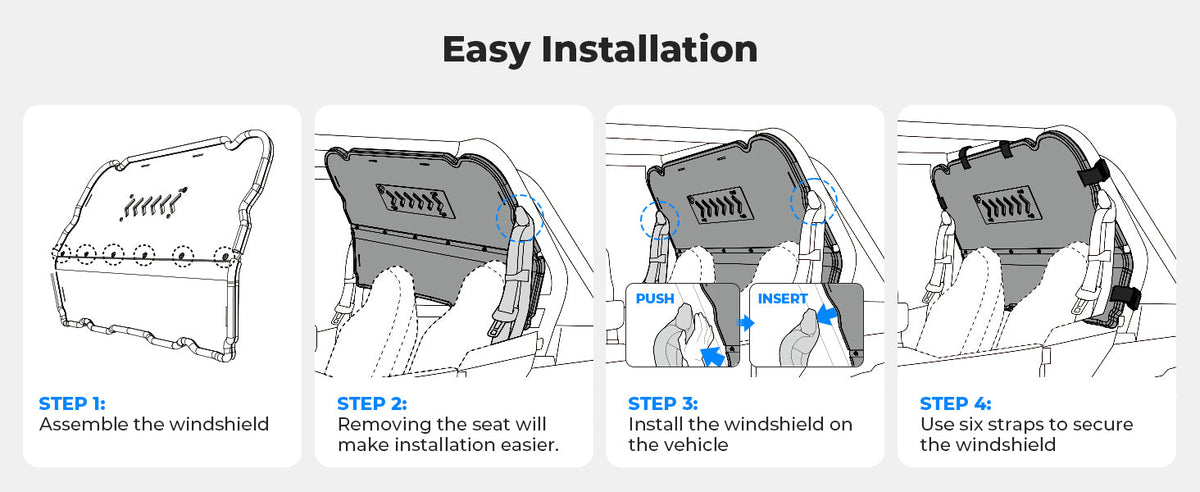 Clear Windshield with Vented Window for Polaris RZR XP 1000 & XP4 1000 (2014–2023) — manufacturer image 4