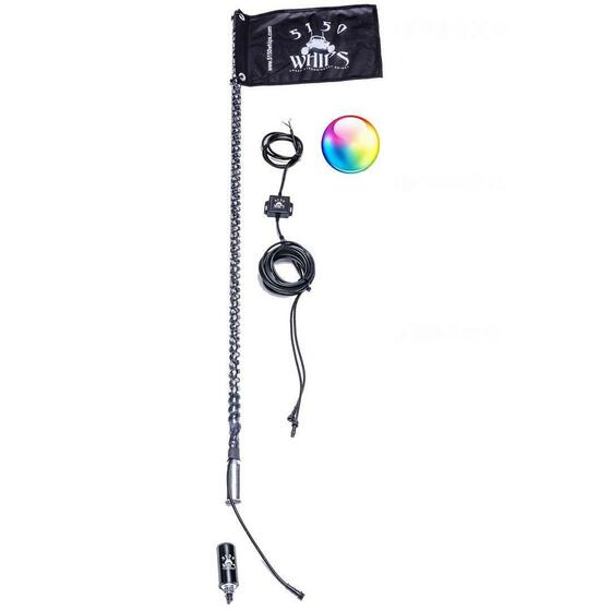 5150 Whips 2-foot 187 whip pair with four-pod Rock Light 1.0 kit WH-K1872P-R1-4