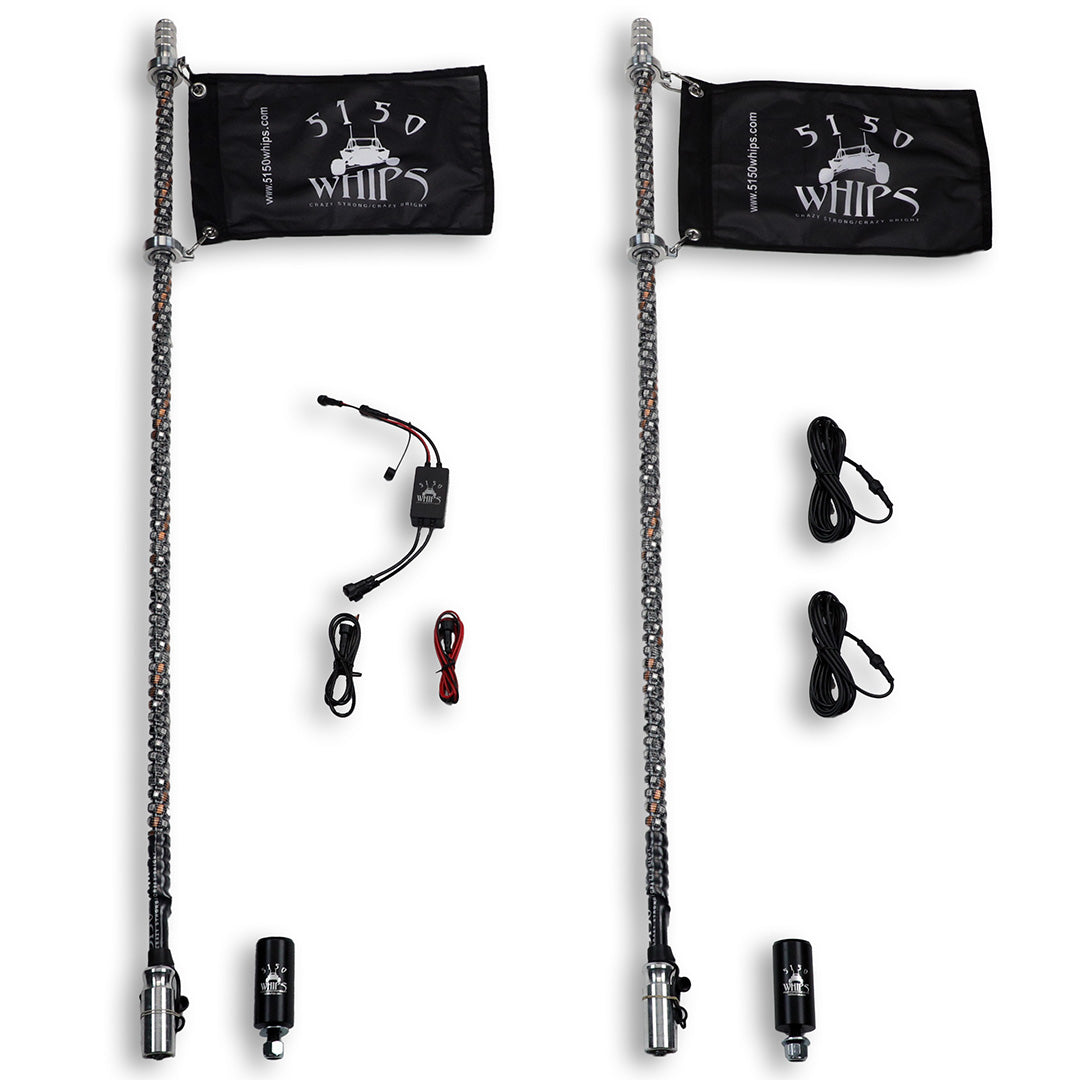 5150 Whips 3-foot 187 Platinum LED whip single WH-1873S-PL