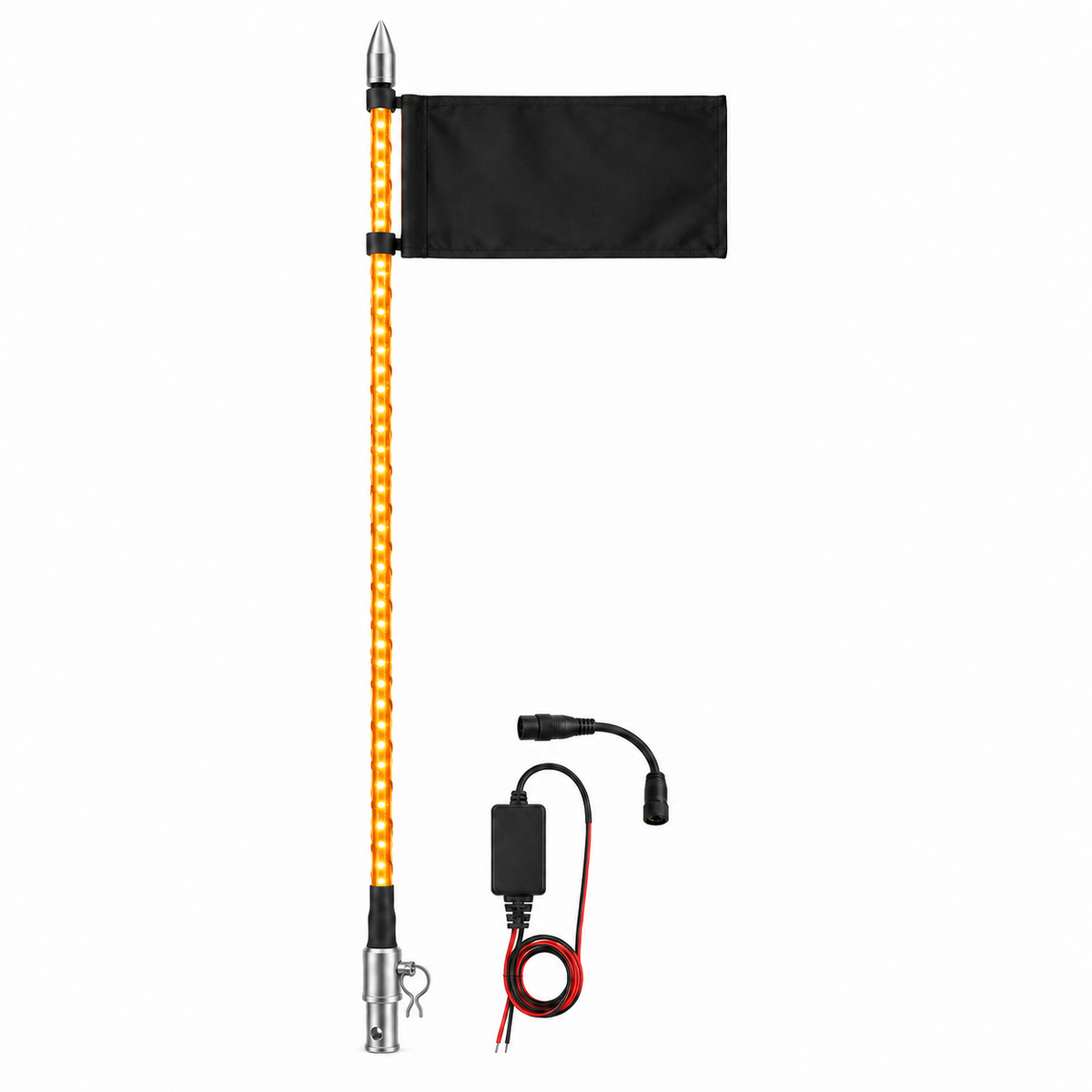 5150 Whips 2-foot Platinum Hyper Color amber LED whip WH-1202A-PL