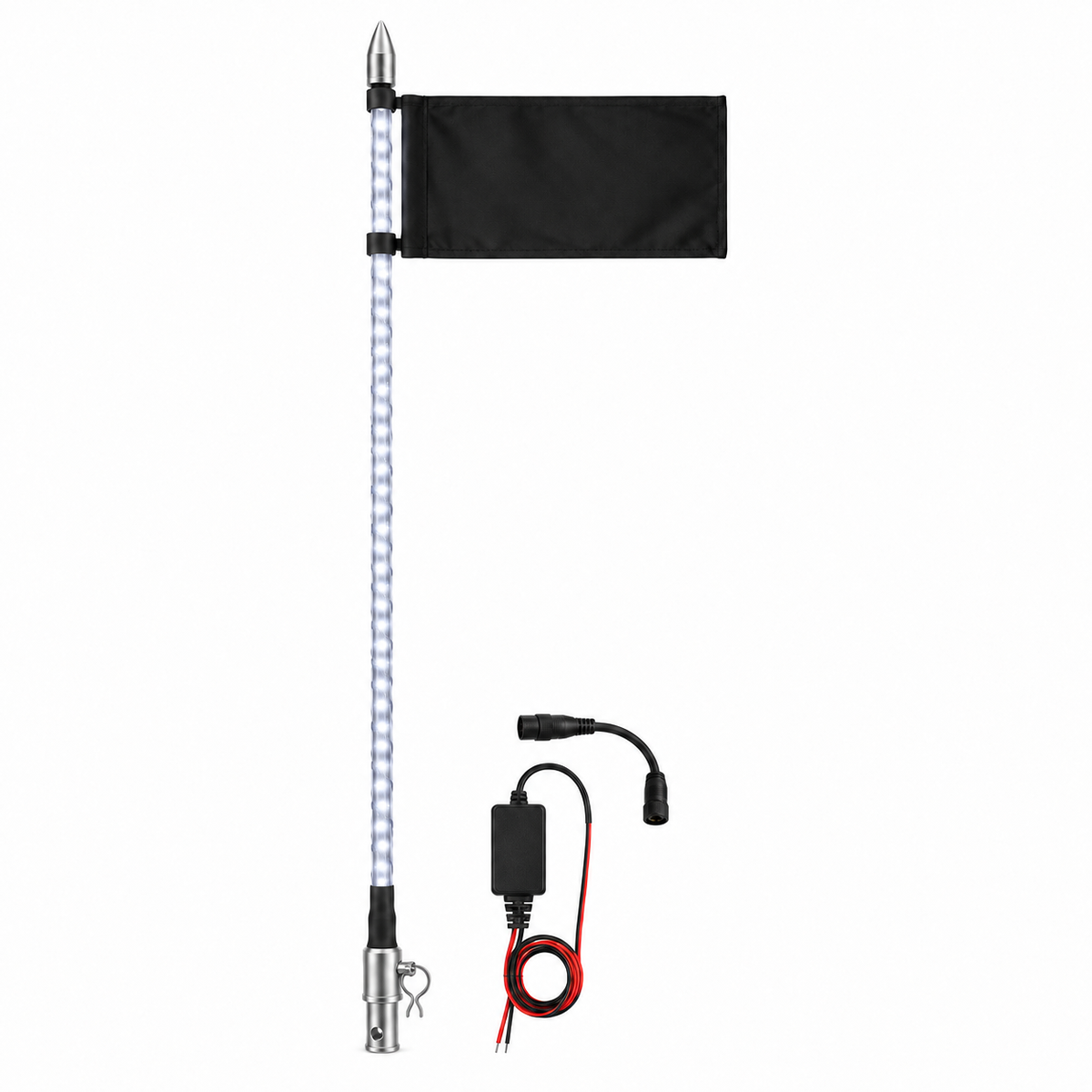 5150 Whips 2-foot Platinum Hyper Color white LED whip WH-1202W-PL