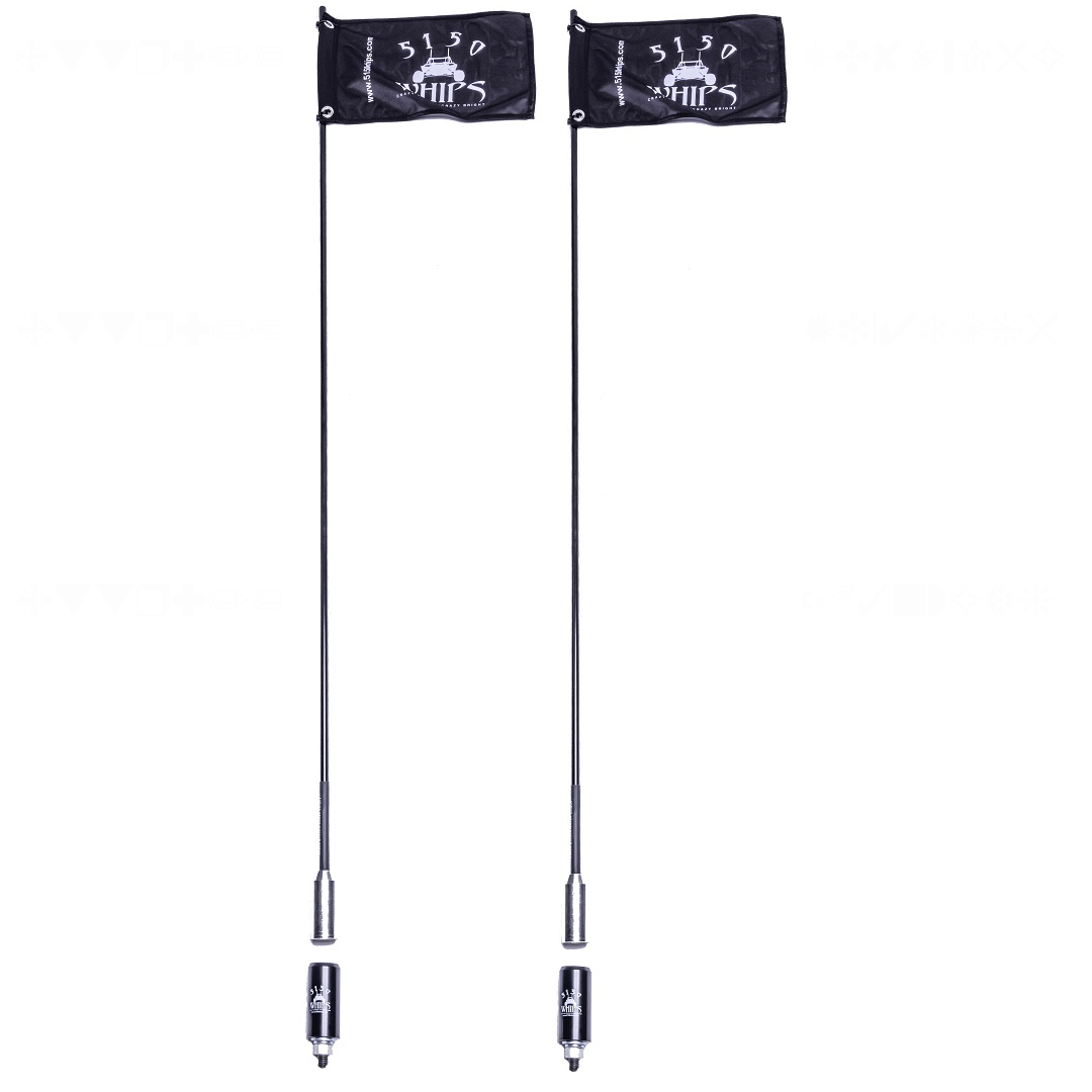 5150 Whips 3-foot daytime safety whip with flag and magnetic base WH-1403