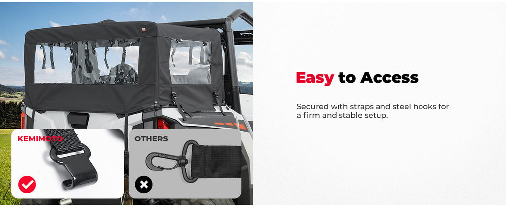 Soft Cargo Camper Bed Cover Rack for Polaris General 1000 / XP 1000 / 4 1000 (2016–2026) — manufacturer image 5