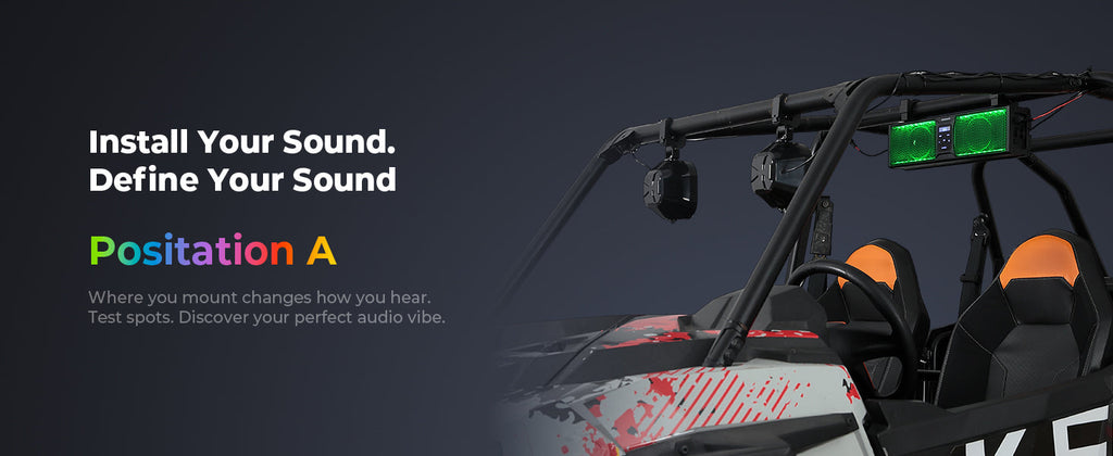 2.1CH 17" SoundBar Bluetooth For Polaris Can am UTV/ATV Universal with RGB Lights 1''-2'' Roll Bar — manufacturer image 6