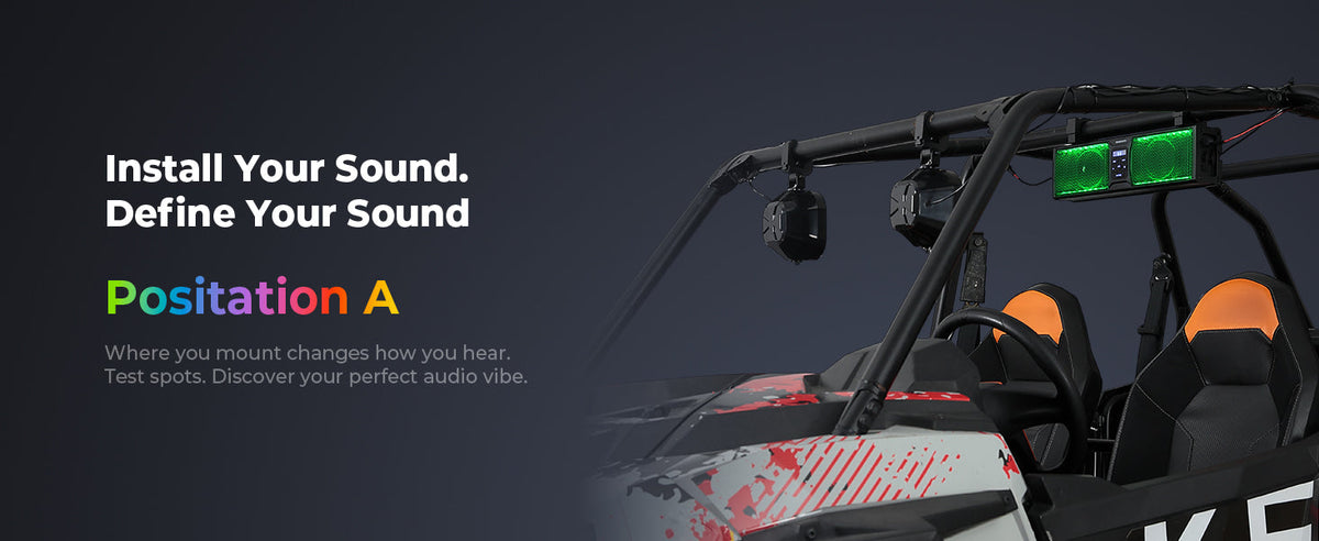 2.1CH 17" SoundBar Bluetooth For Polaris Can am UTV/ATV Universal with RGB Lights 1''-2'' Roll Bar — manufacturer image 6