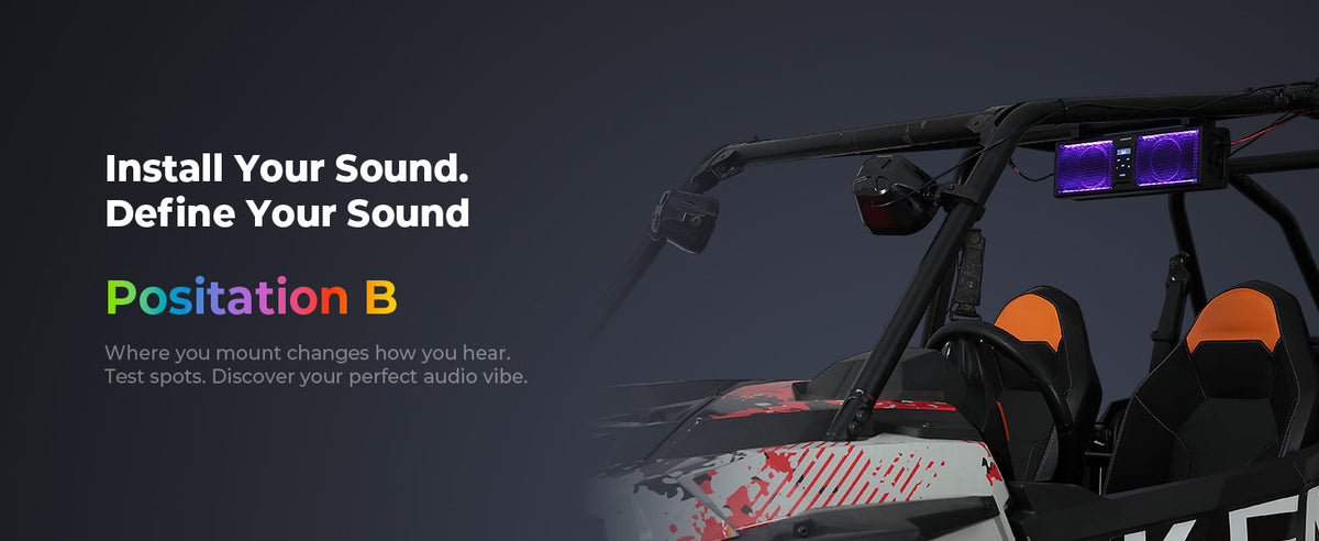 2.1CH 17" SoundBar Bluetooth For Polaris Can am UTV/ATV Universal with RGB Lights 1''-2'' Roll Bar — manufacturer image 7