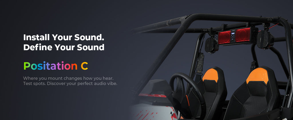 2.1CH 17" SoundBar Bluetooth For Polaris Can am UTV/ATV Universal with RGB Lights 1''-2'' Roll Bar — manufacturer image 8