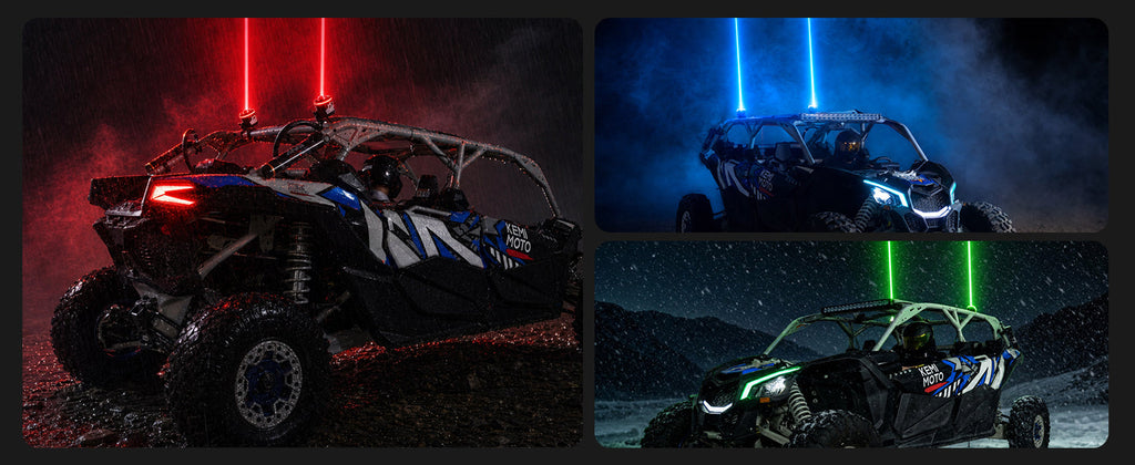UTV/ATV Universal RGB Whipless LED Whip Lights with Turn Signal — manufacturer image 6