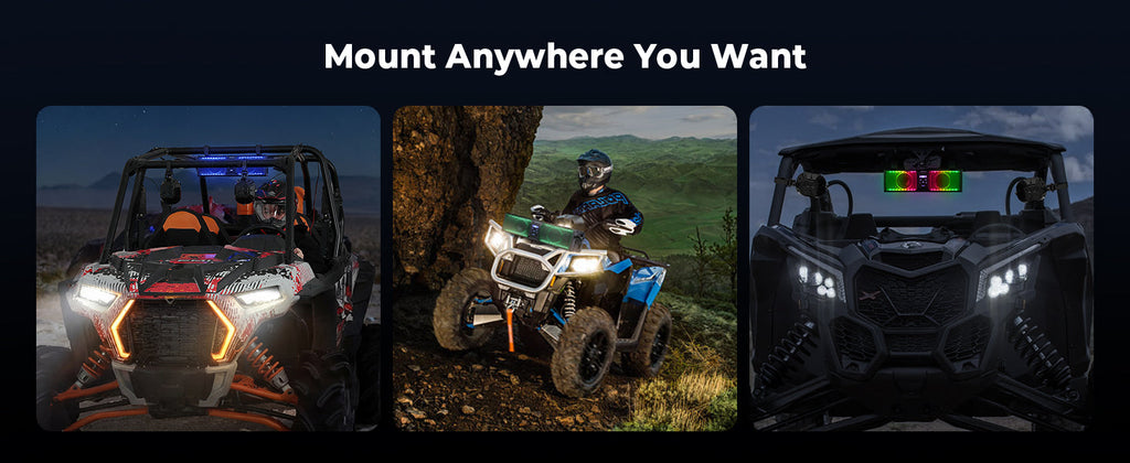 2.1CH 17" SoundBar Bluetooth For Polaris Can am UTV/ATV Universal with RGB Lights 1''-2'' Roll Bar — manufacturer image 9