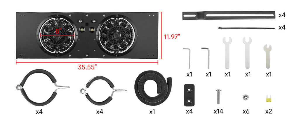 UTV Roof Fan with lights for Polaris Defender UForce 57-41 Inch Roof Width (New) — manufacturer image 7