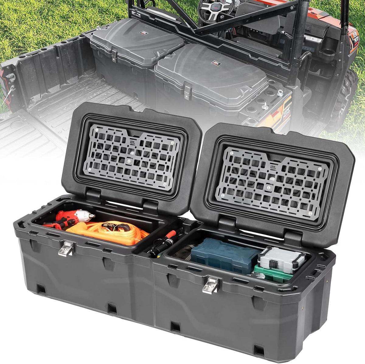 KEMIMOTO 110L bed storage box for Polaris Ranger