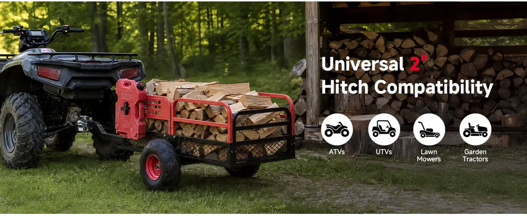 ATV/UTV 12 Cu. Ft. 1500 lbs Universal Pull Behind Dump Cart Trailer — manufacturer image 5
