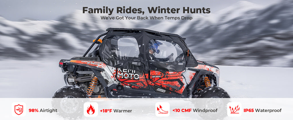 Upper Doors Cab Enclosure with 2 Dome Lights for Polaris RZR XP 4 1000 2014-2023 — manufacturer image 1