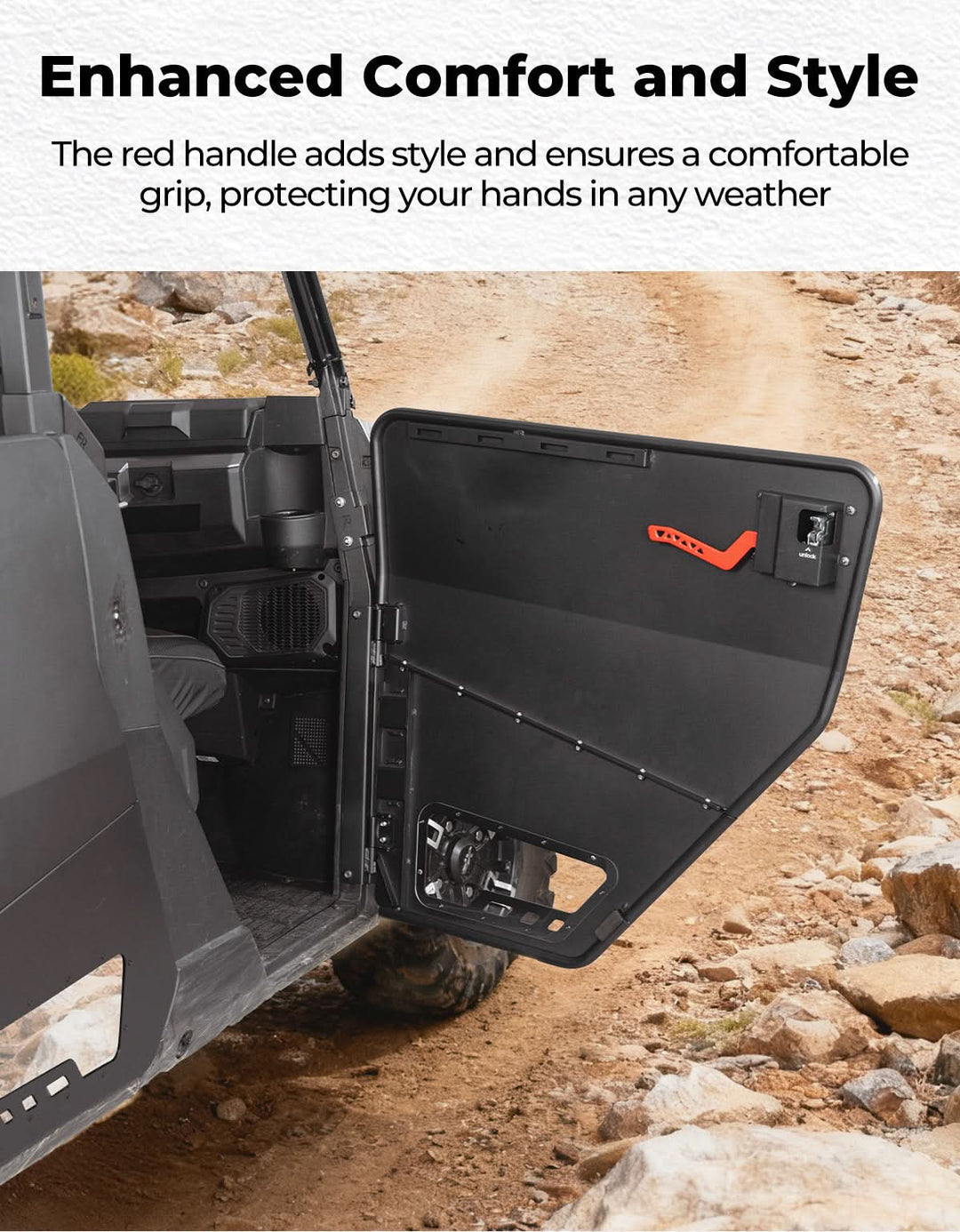 KEMIMOTO Aluminum Half Doors for Polaris Ranger Crew XP 1000 2019-2026