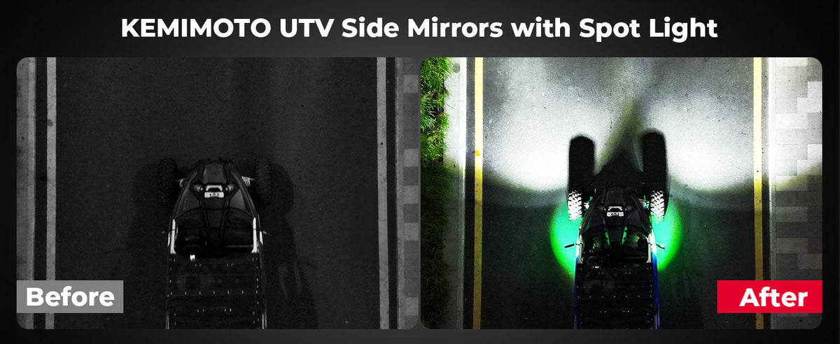 UTV LED Lighted Side Mirrors with Flowing Turn Signal for Polaris RZR Talon 1000 Can Am X3 — manufacturer image 2