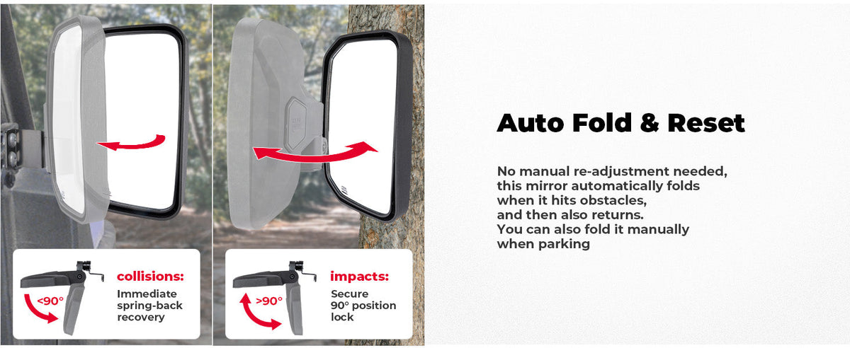 UTV Side View Mirrors for Polaris Ranger 570/500/900 XP (2014-2025) — manufacturer image 2