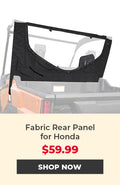 KEMIMOTO Fabric Rear Window with Zipper for Honda Pioneer 1000-5 2016-2025