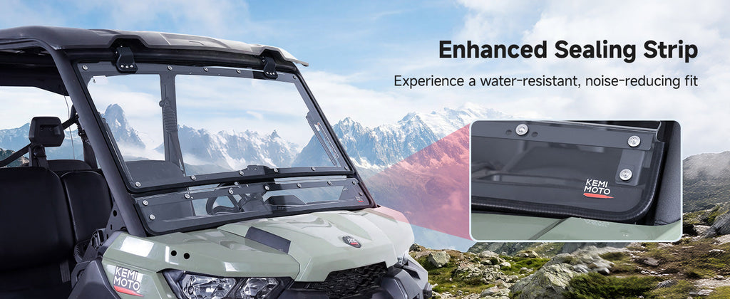 Flip Front Windshield For Can-Am Defender / Defender MAX (2016+) — manufacturer image 2