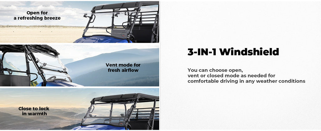 Upgraded Flip Front Windshield For CFMOTO Uforce 1000|1000 XL — manufacturer image 2