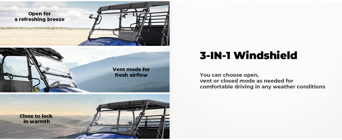 Upgraded Flip Front Windshield For CFMOTO Uforce 1000|1000 XL — manufacturer image 2