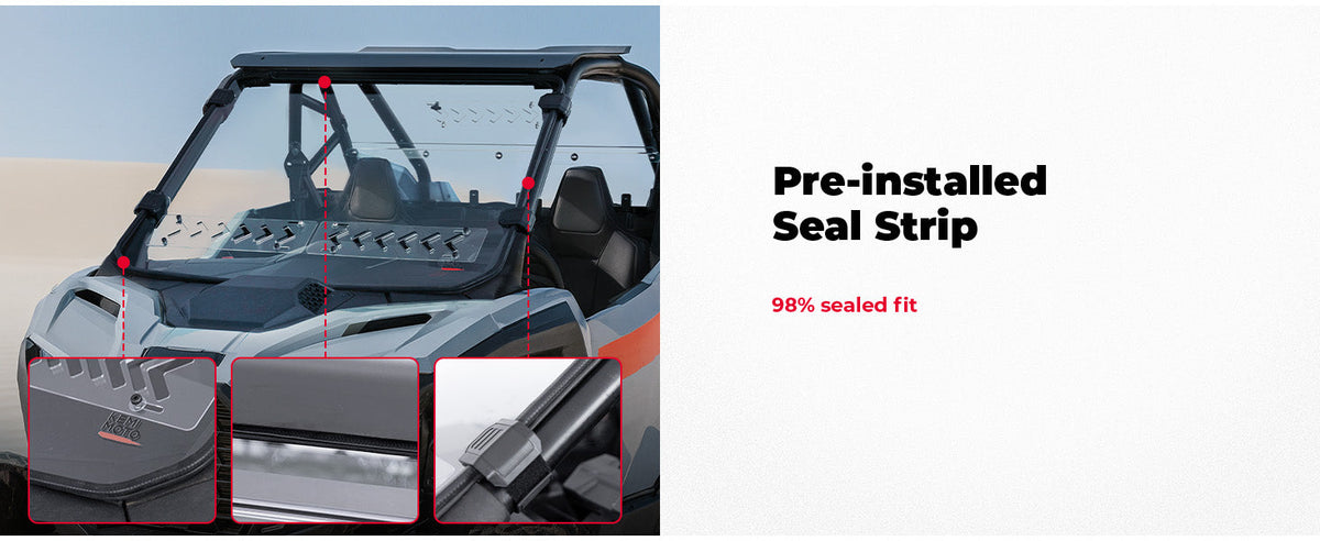 KEMIMOTO UTV Windshield with Sliding Vented Window for Polaris RZR PRO 2025-2026 — manufacturer image 4