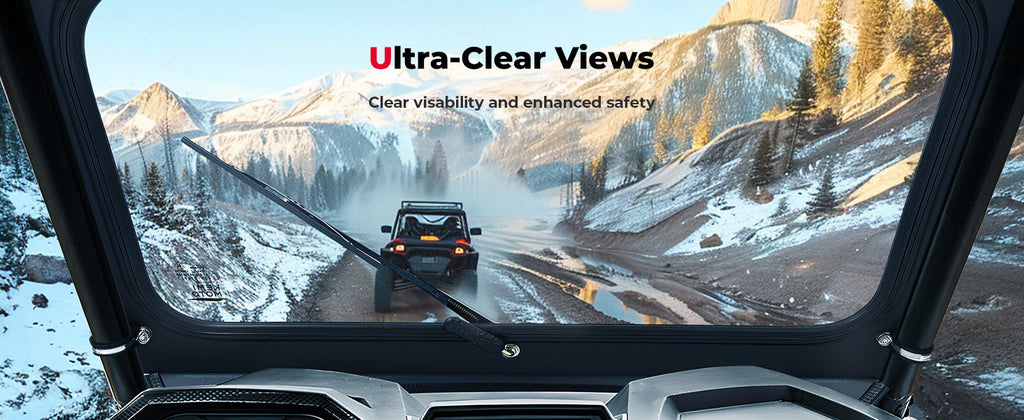 Full Front Windshield with Manual Wiper for Polaris RZR 570/800/XP 900 (2008-2014) — manufacturer image 3