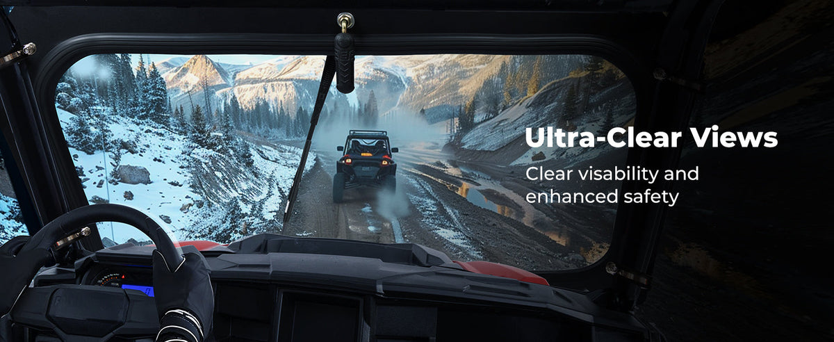Glass Windshield with Manual Wiper for 2014-2018 Polaris RZR XP 1000 — manufacturer image 2