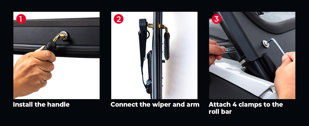 Glass Windshield with Manual Wiper for 2014-2018 Polaris RZR XP 1000 — manufacturer image 6