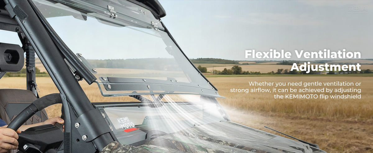 3-IN-1 Flip Windshield For CFMOTO UFORCE U10（ Not Fit Grab Handle） — manufacturer image 4
